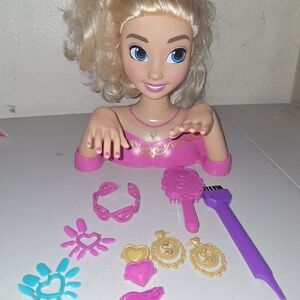 Blonde Styling Head Doll with Pink Accessories